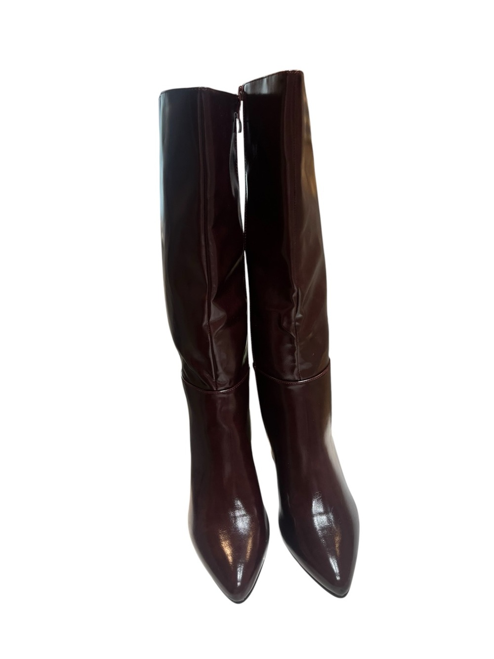 Brown Faux Leather Knee High Boots - Size 8 - Picture 6 of 8